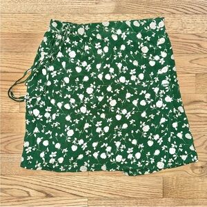 Rouje Green Floral Mini Skirt